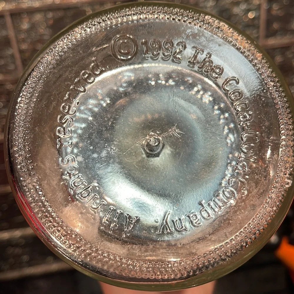 1992 Coca-Cola Glass Straw Holder‎ Dispenser Soda Pop Parlor Barware Coke
